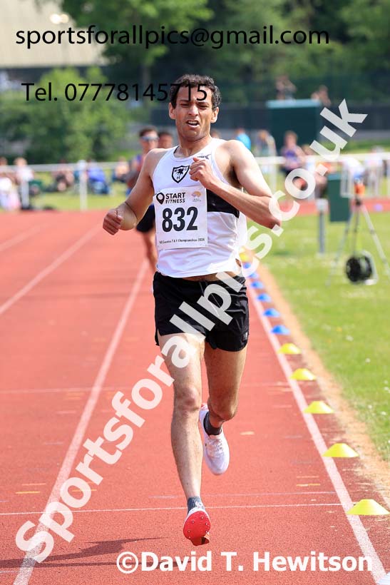 Mens Seniors 5000 metres, 2024 North Eastern Track and Field Champs., Middlesbrough.  Photo: David T. Hewitson/Sports for All Pics